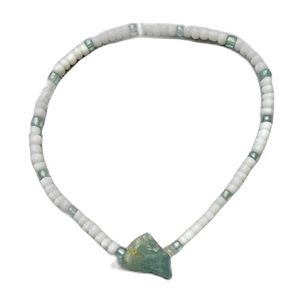 N3W Wellness Bracelet (Aquamarine natural gemstone, glass beads)
Size 7 inches